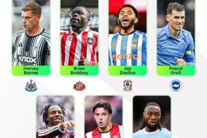 英超第5輪最佳球員候選：塞梅尼奧、格羅斯、曼贊比等7人入圍配圖