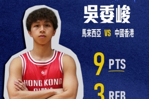香港金牛球員吳委峻亮相亞運(yùn)三人籃球 首戰(zhàn)轟9分&3記兩分球配圖